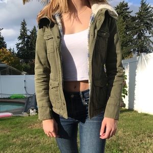 Olive green army style jacket